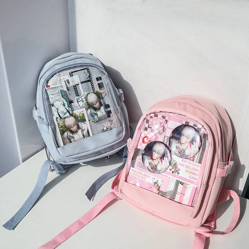 Y2K Cute Mini Backpack Women Fashion ItaBag Sweet Girl Transparent Rucksack DIY Personality Display Knapsack Lolita Shoulder Bag