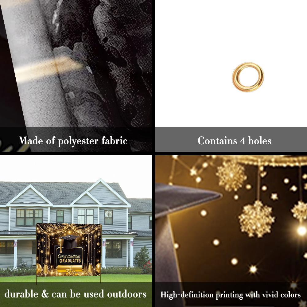 Graduation Season Theme Background Banner, 1 Count Champagne Balloon Pattern Backdrop, Decorative Banner for Photography Room Living Room Party Decoration