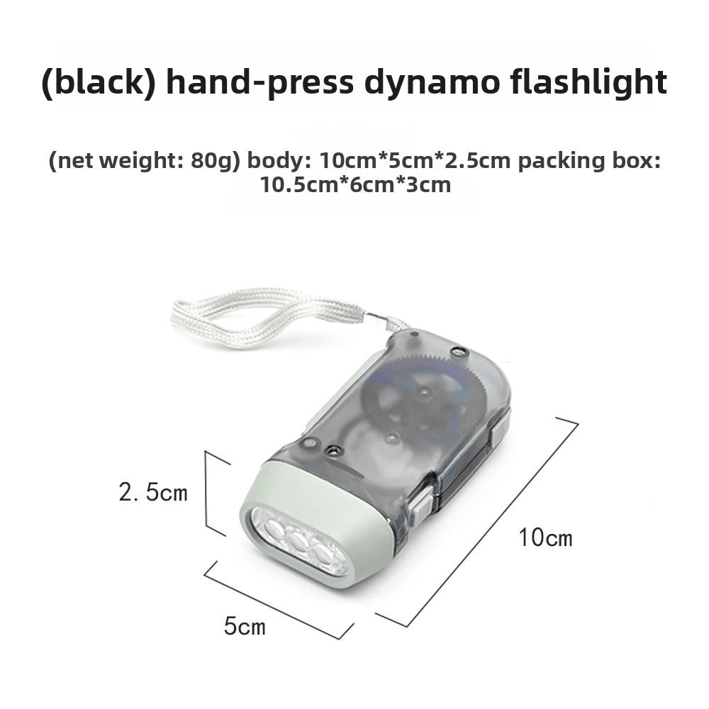 Outdoor hand-operated automatic power-generating emergency flashlight LED 3-light manual ultra-bright convenient mini flashlight