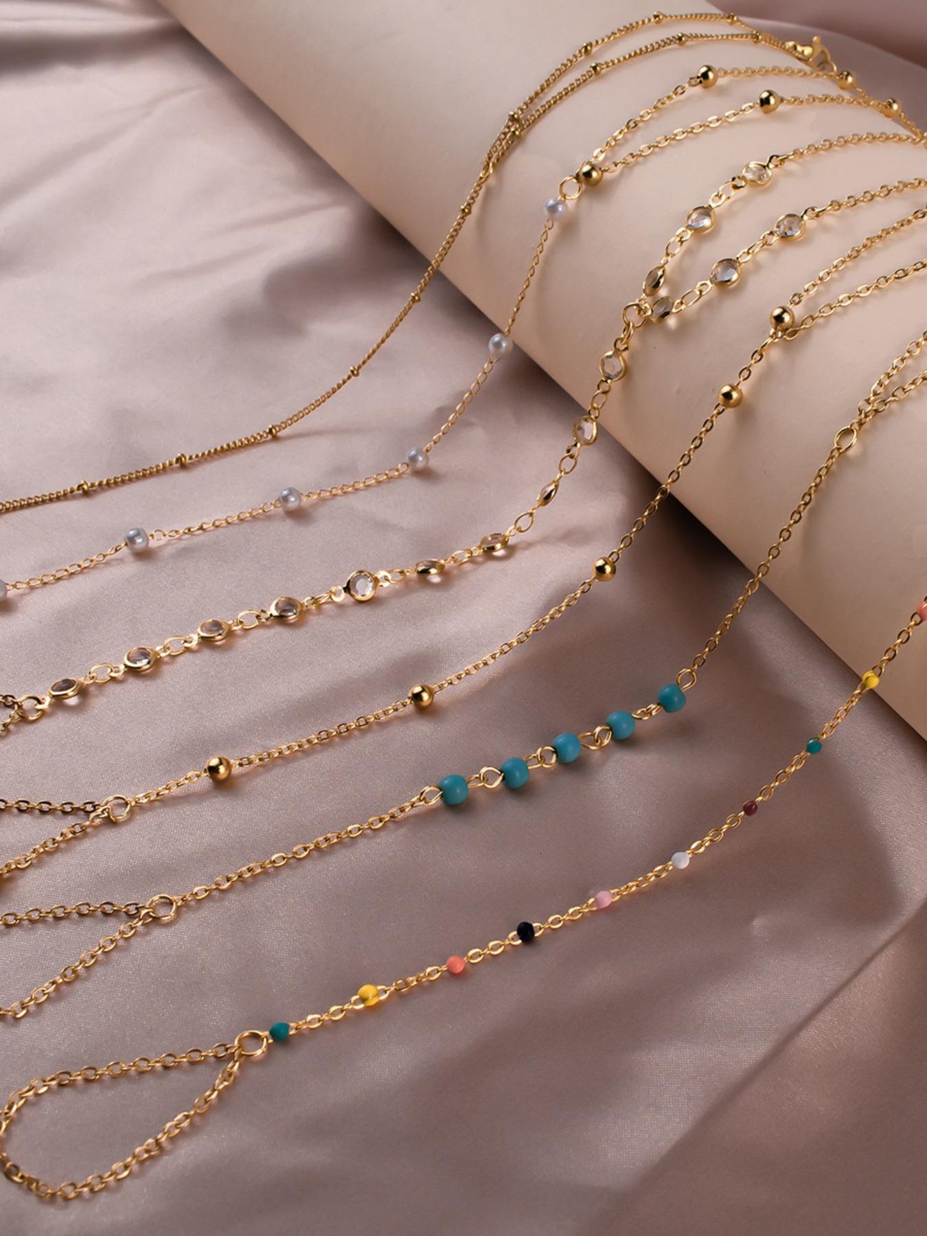 Women's Elegant Vintage Beaded Design Ring Linked Bracelets, 2024 New Style Trendy Exquisite Bracelet, Fashionable Jewelry As Birthday Gift for Girlfriend, Stackable Bracelets, Trendy Jewellery Accessories