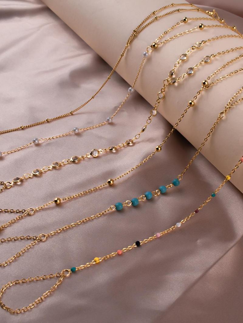 Women's Elegant Vintage Beaded Design Ring Linked Bracelets, 2024 New Style Trendy Exquisite Bracelet, Fashionable Jewelry As Birthday Gift for Girlfriend, Fashionable Jewelry Accessories