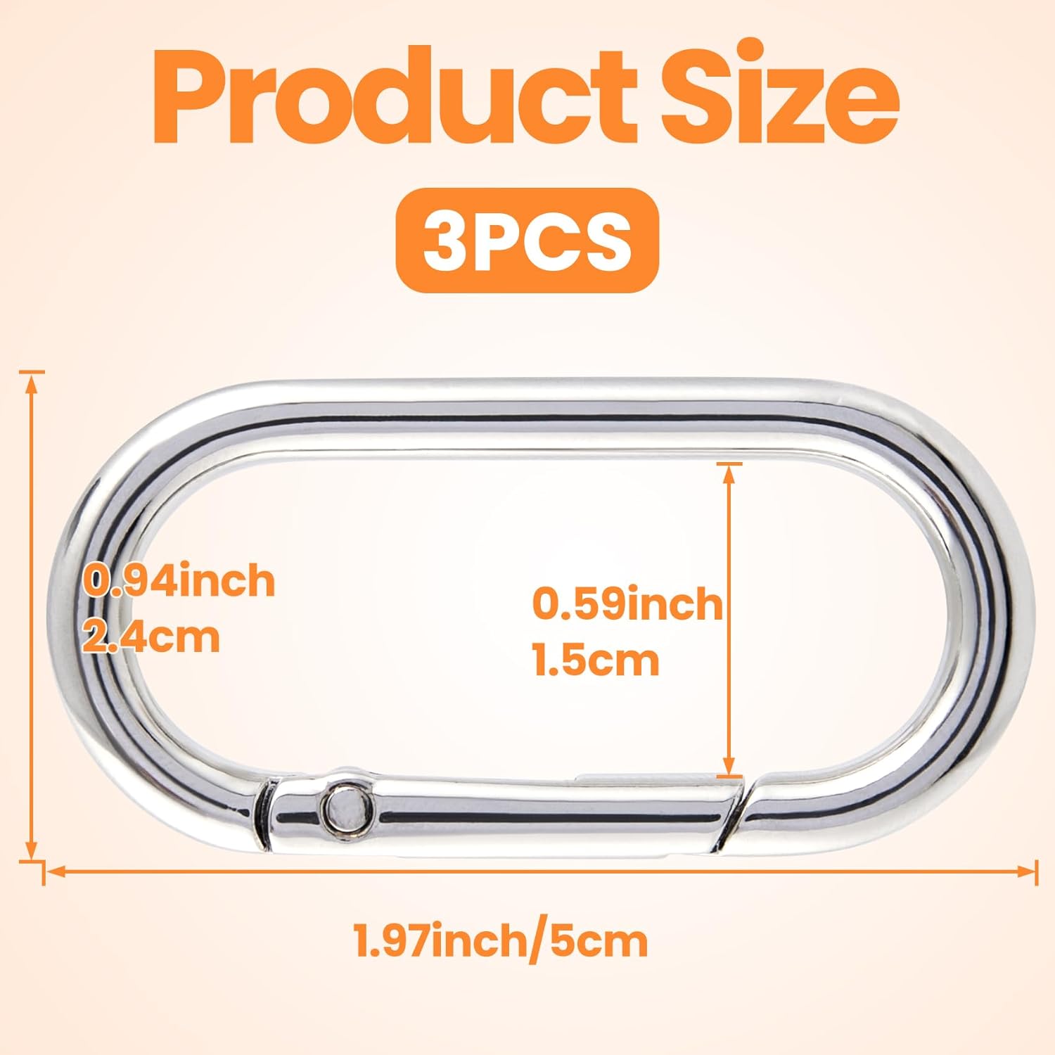 Oval Spring Ring Clips, Heavy Duty O-Ring Spring Clip, Alloy Buckle Clasp for Keychains Backpacks Purses Bag Straps
