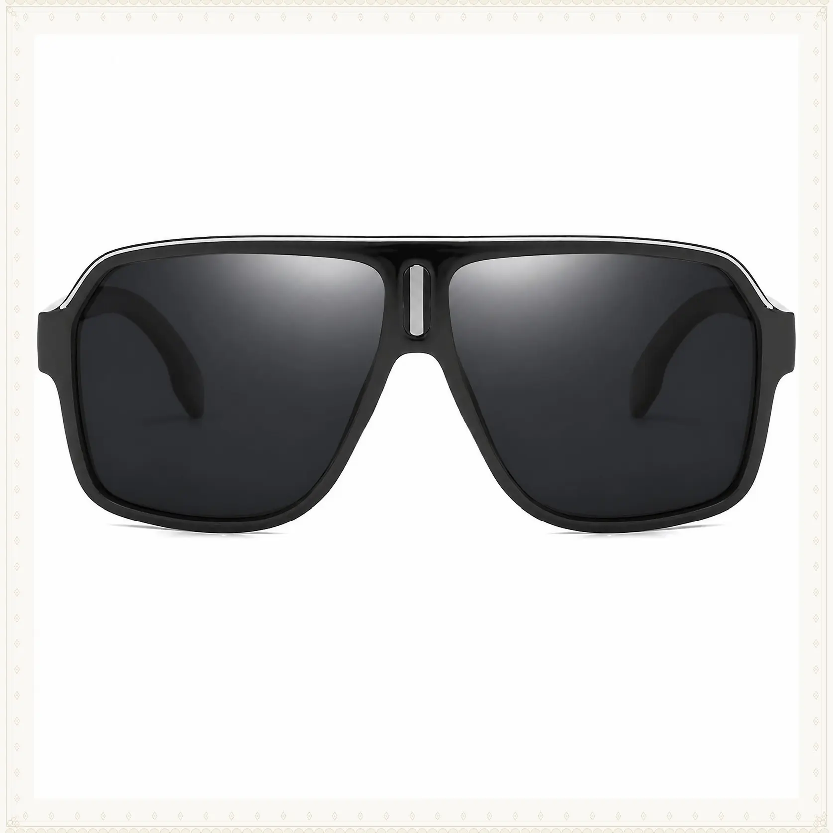 Men's Oversized Square Aviator Sunglasses, Polarized UV400 Protection, Classic Large Lens Shades D103Gift