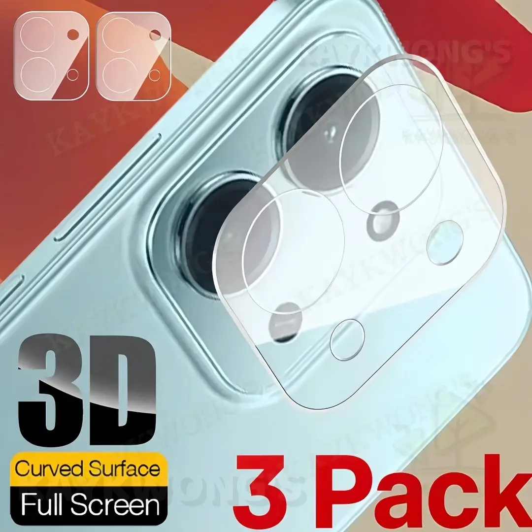 KAYKWONG'S 3pcs For Xiaomi Redmi 15C 4g/5g & M15 4g/5g Curved Full Transparency Tempered Glass Lens Protector Film, Protective Film for Smartphone Lenses