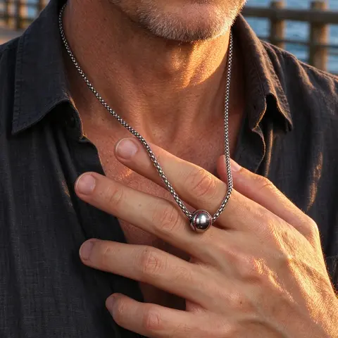 Baseball Design Pendant Necklace, Statement Fashion Necklace for Men & Women, Stainless Steel Jewelry for Party, Daily Clothing Decor, Trendy All-match & Exquisite Jewelry for Birthday Gift