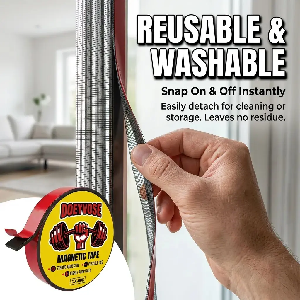 Magnetic Tape Self-Adhesive Magnet Strips, Ideal for DIY Projects, Art Supplies, Whiteboard Organization, Refrigerator Storage