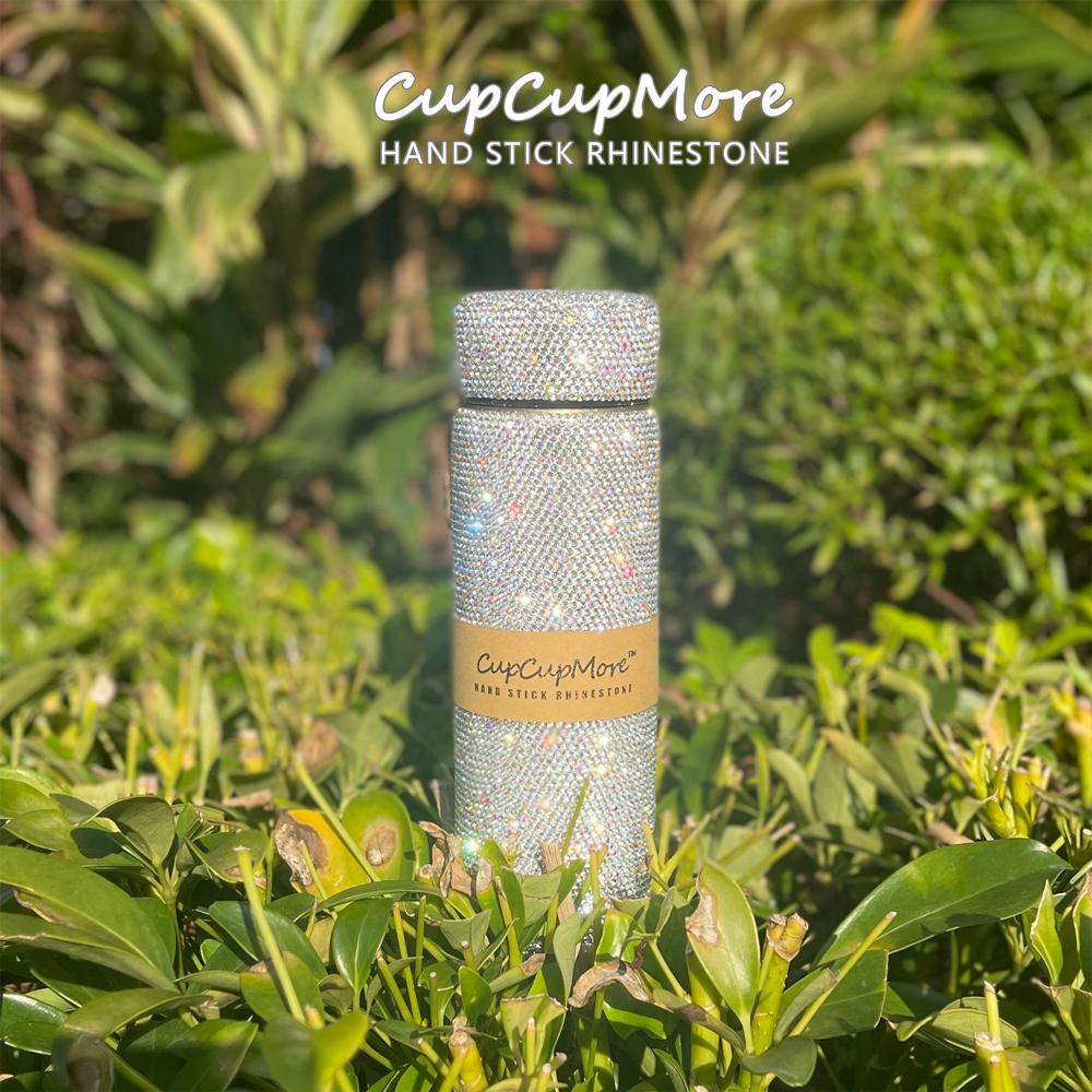 Live Cupcupmore 16oz Bling Rhinestone Vacuum Flasks Double Wall Stainless Steel Insulated tumbler with Leak-proof Lid Glitter Water bottle,Sparkle Portable Thermal Mug for Women Men,Keeps Cold 12 Hours and Hot 6 Hours Shiny Drinkware Cup