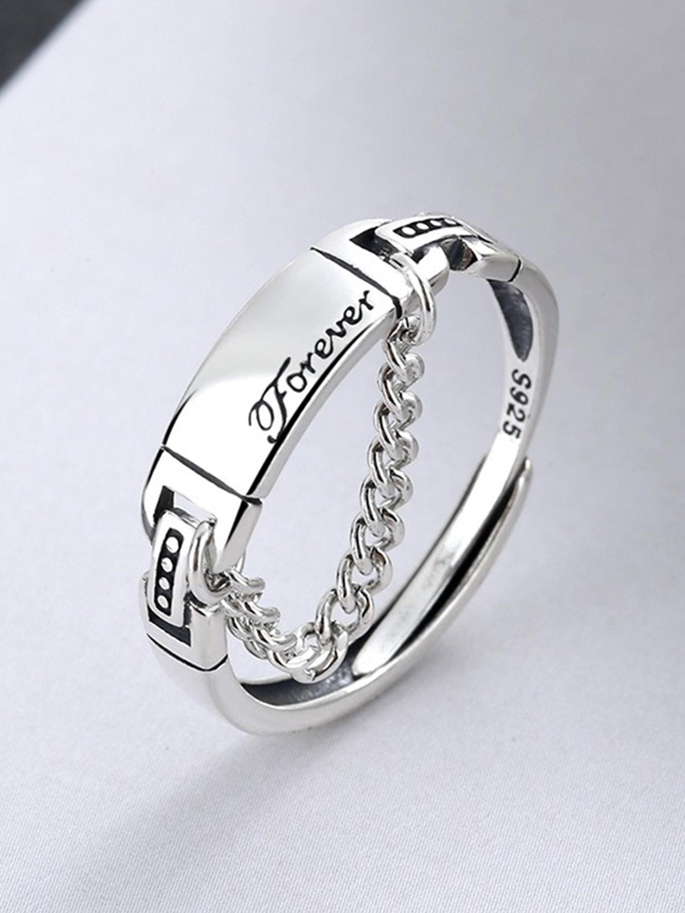 S925 Sterling Silver Vintage Angel Wing Design Cuff Ring, Open Ring, Fashion Jewelry Accessories for Women & Girls, Trendy Exquisite Jewelry for Birthday Gift