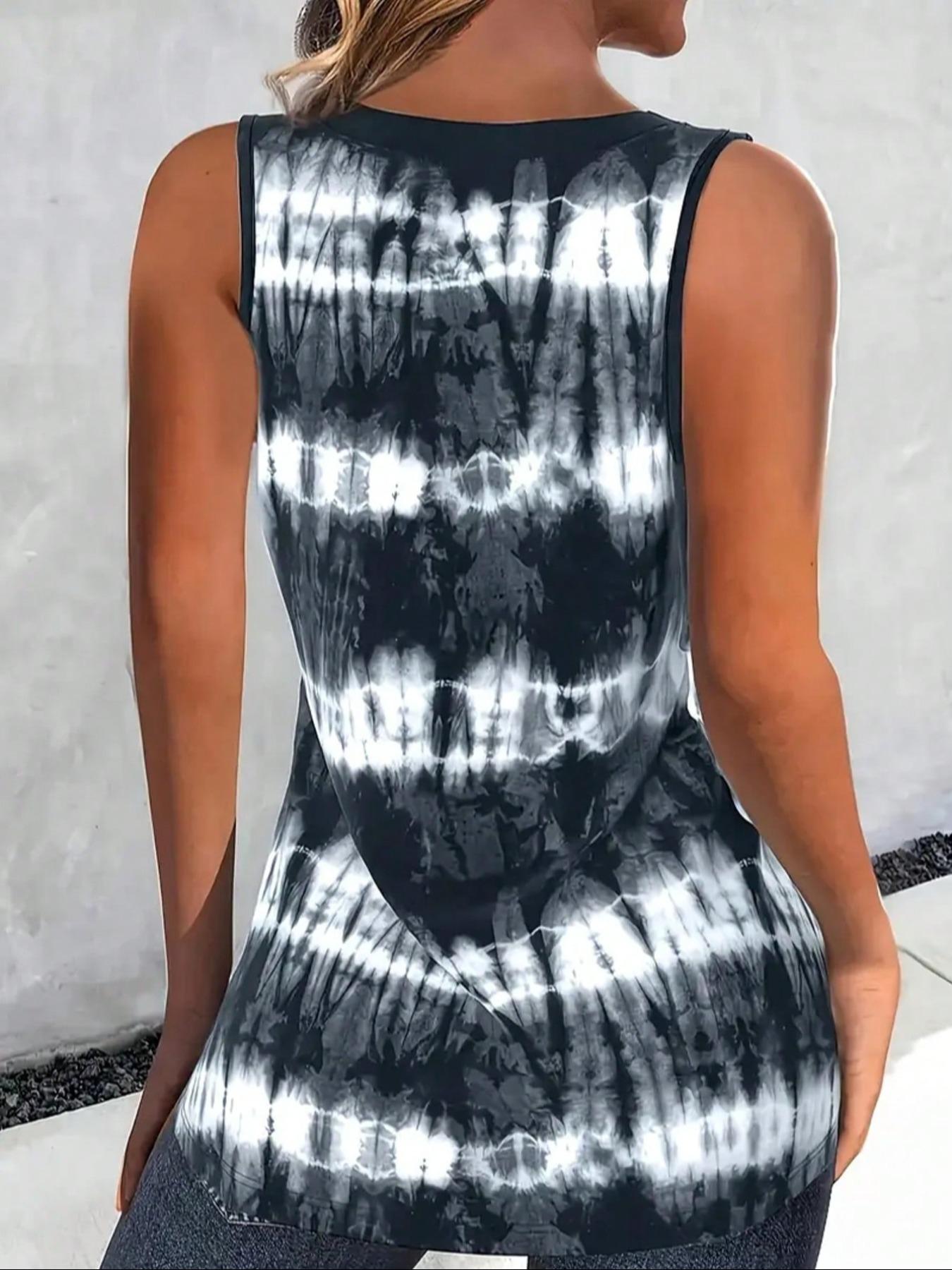 【Plus Size】 All Over Print Tank Top Top Casual Comfy Cami for Summer, Women's Plus Clothing for Daily Wear, Womenswear