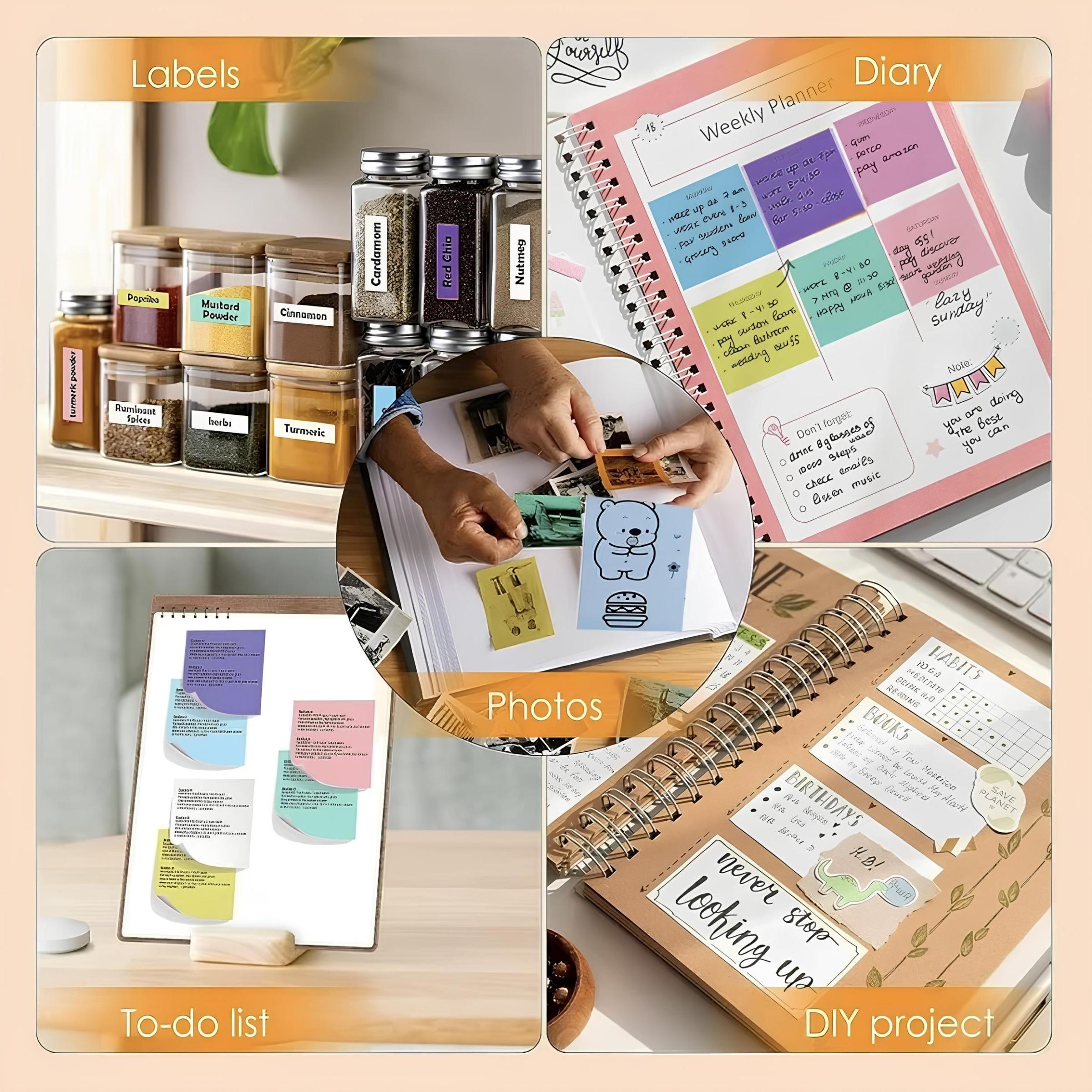 Portable Mini Printer, Portable Photo Printer with Print Paper, Bluetooth-compatible Label Printer for iOS & Android, Photo Sticker Printer, Office Accessories