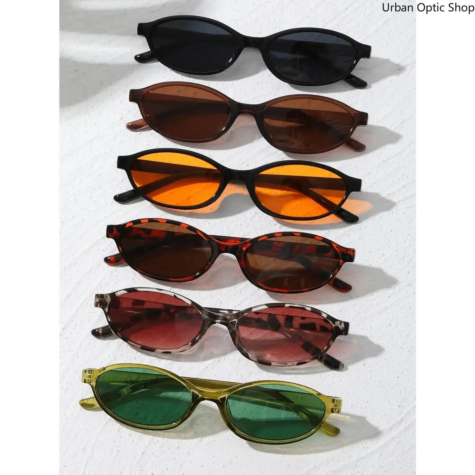 XUH Sunglasses for Women, 6 Pack Retro Oval Elegant Alloy Frame Eyewear Set with UV400 Sun Protection, Fashion Sunglasses, Frame Sunglasses Set
