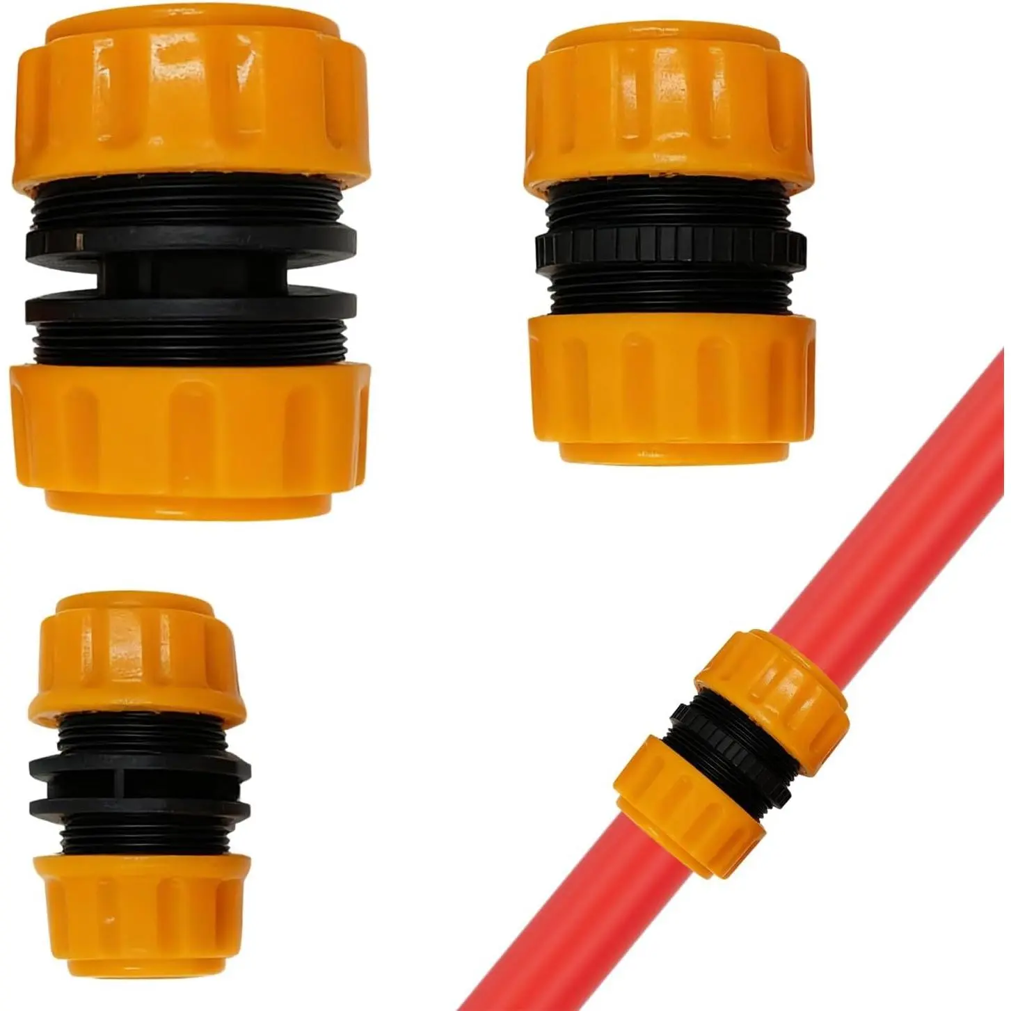 3 count Garden Hose Repair Kit 3/4 Inch or 5/8 "and 1/2" and 1" Waterhose Fittings Heavy Duty Splicer Connector Kits for Water Hose Patch Leakproof Hose Mender and Splice Repair Accessories