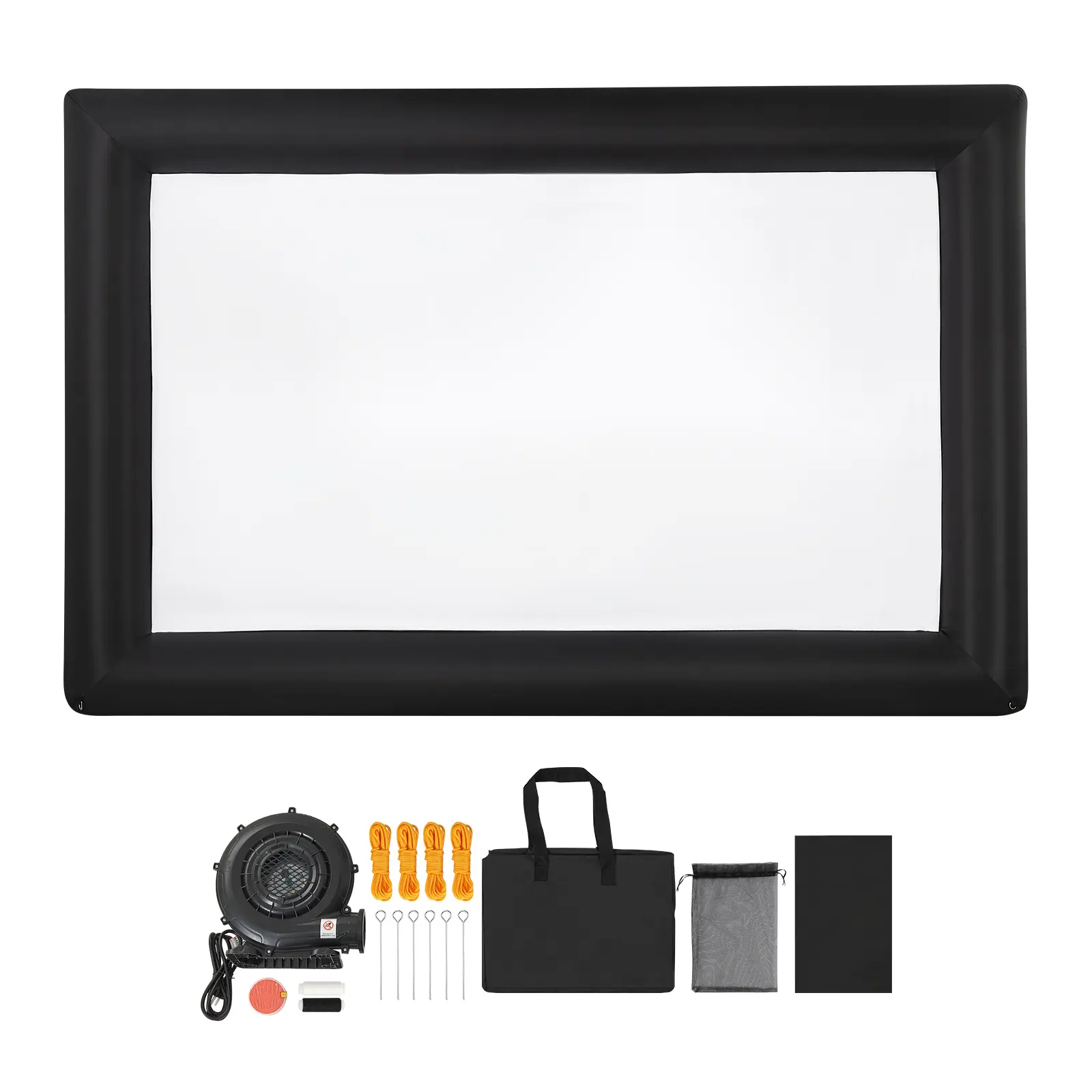 20 ft Inflatable Projector Screen, Black 210D Frame, White 600D Screen Construction, Various Applications, Instant Setup, Simple Cleaning