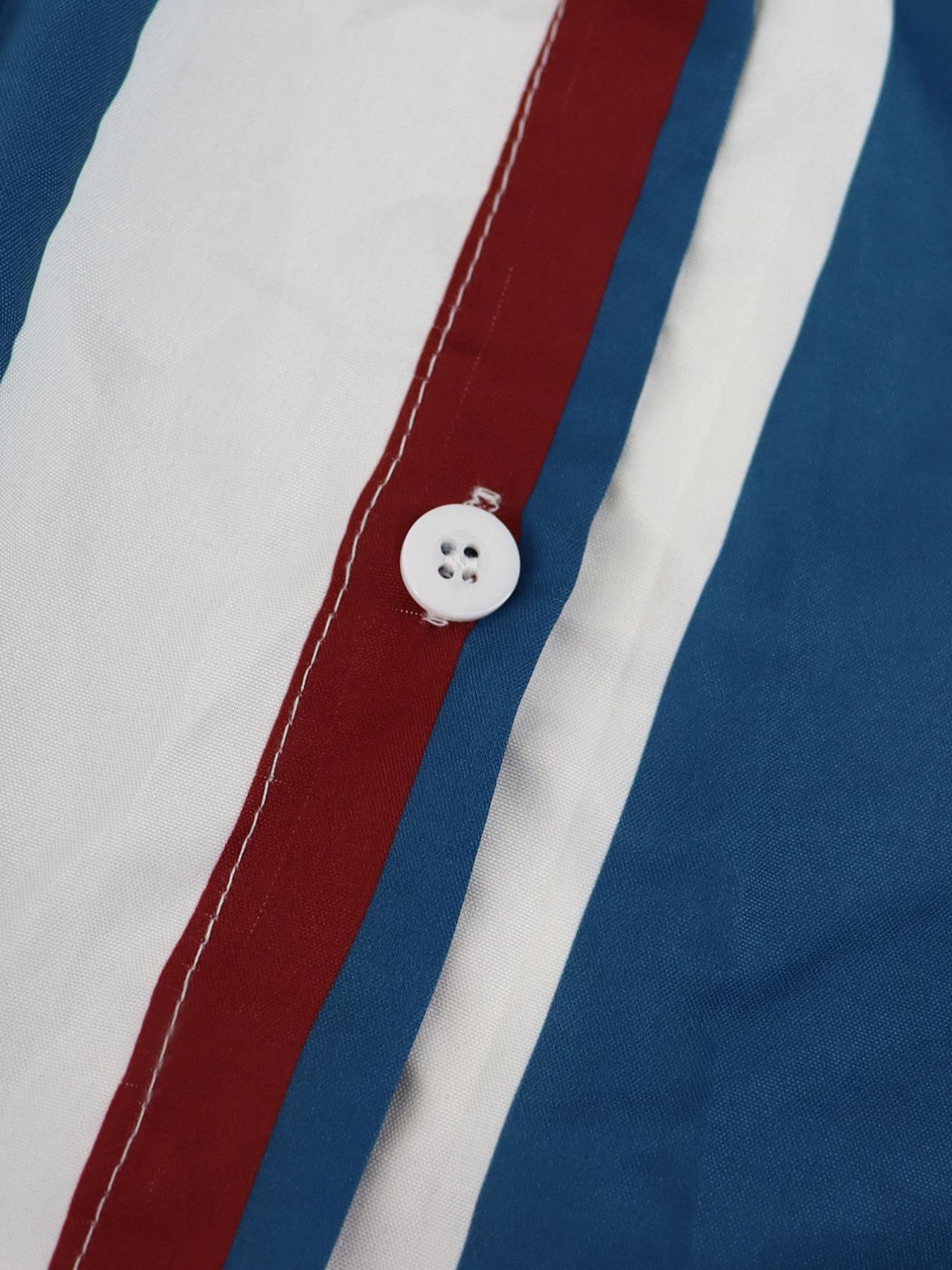 Plus Size Women's Striped Two-Piece Set, Long Sleeve Shirt & Wide Leg High Waist Pants, Casual Flowy, Perfect for Vacation & Daily Wear