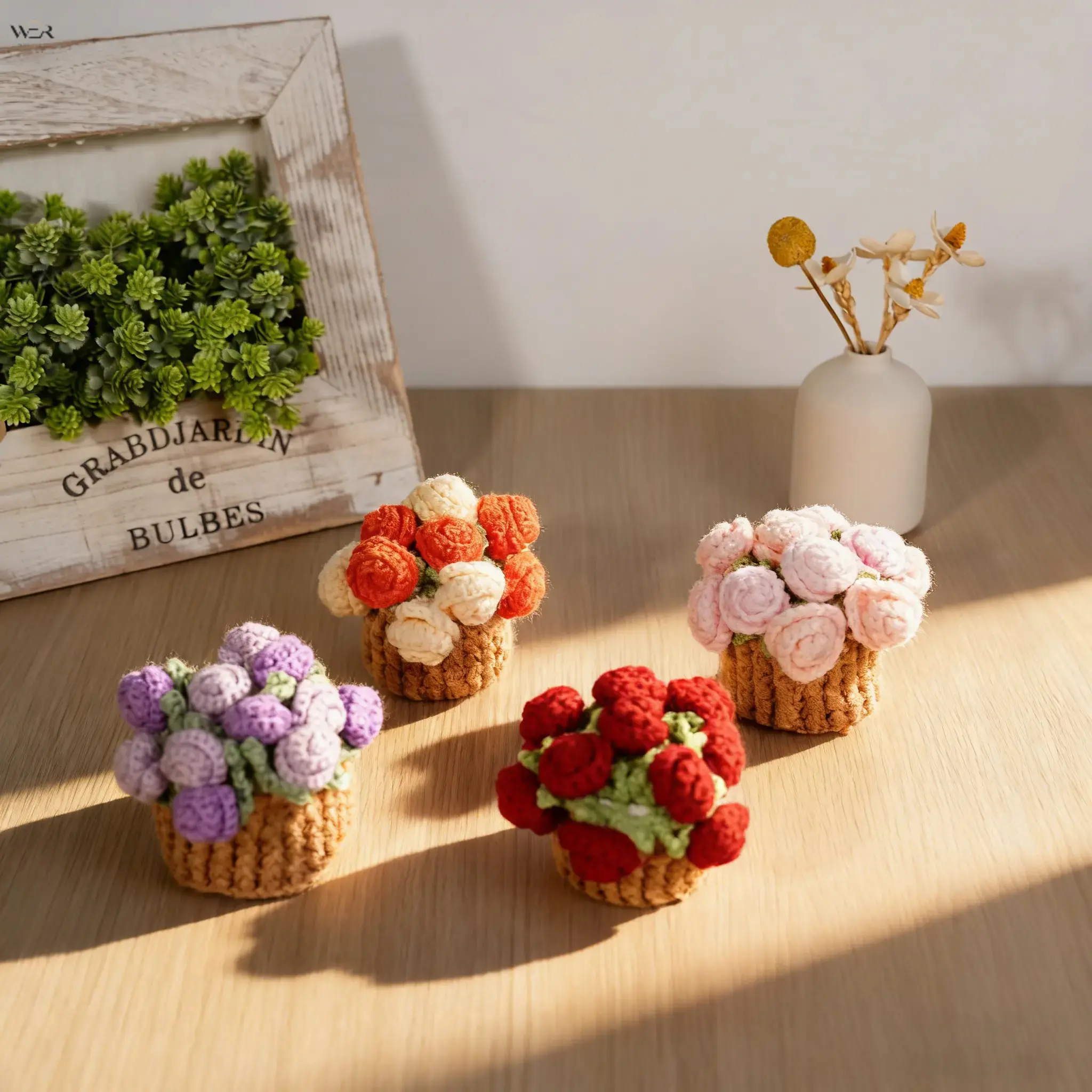 Hand Crochet Rose Coaster with Mini Storage Basket, Finished Knitted Flower Cup Mat, Handmade Cotton Yarn Table Decor, Heat Resistant Drink Pad, Multiple Color Options for Home Desk