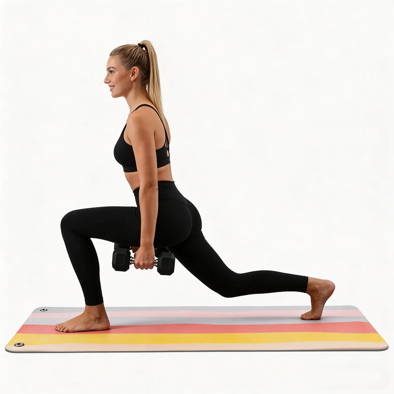 5mm Hanging Yoga Mat with Grommets, Non-Slip High Density Fitness Exercise Mat, 71" x 24"