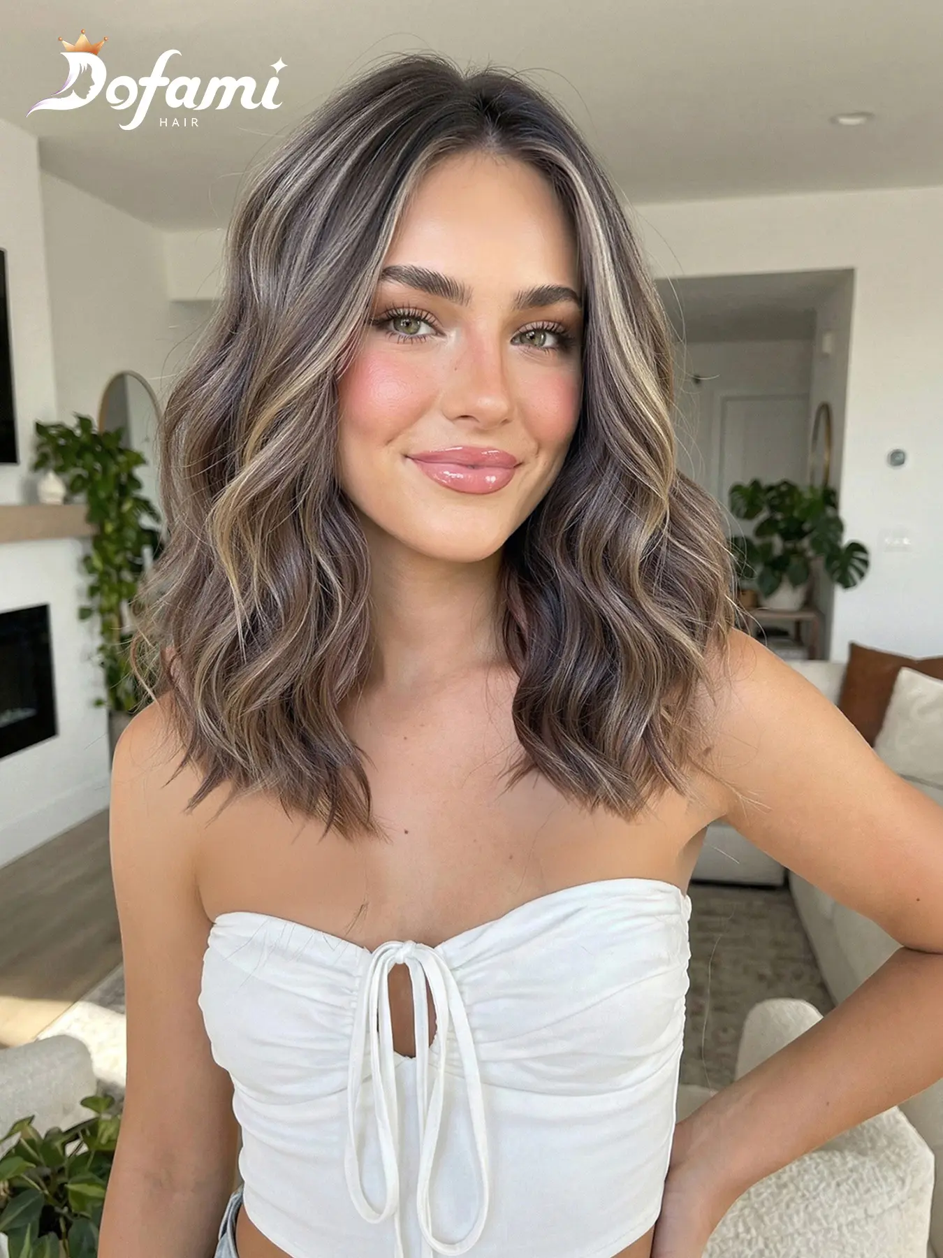 13x6 Lace Front Full Head Wig for Women, Short Curly Bob, Free Parting, Breathable, No Glue, Futura Synthetic Hair, Daily Wear, Glueless Beginner Wig