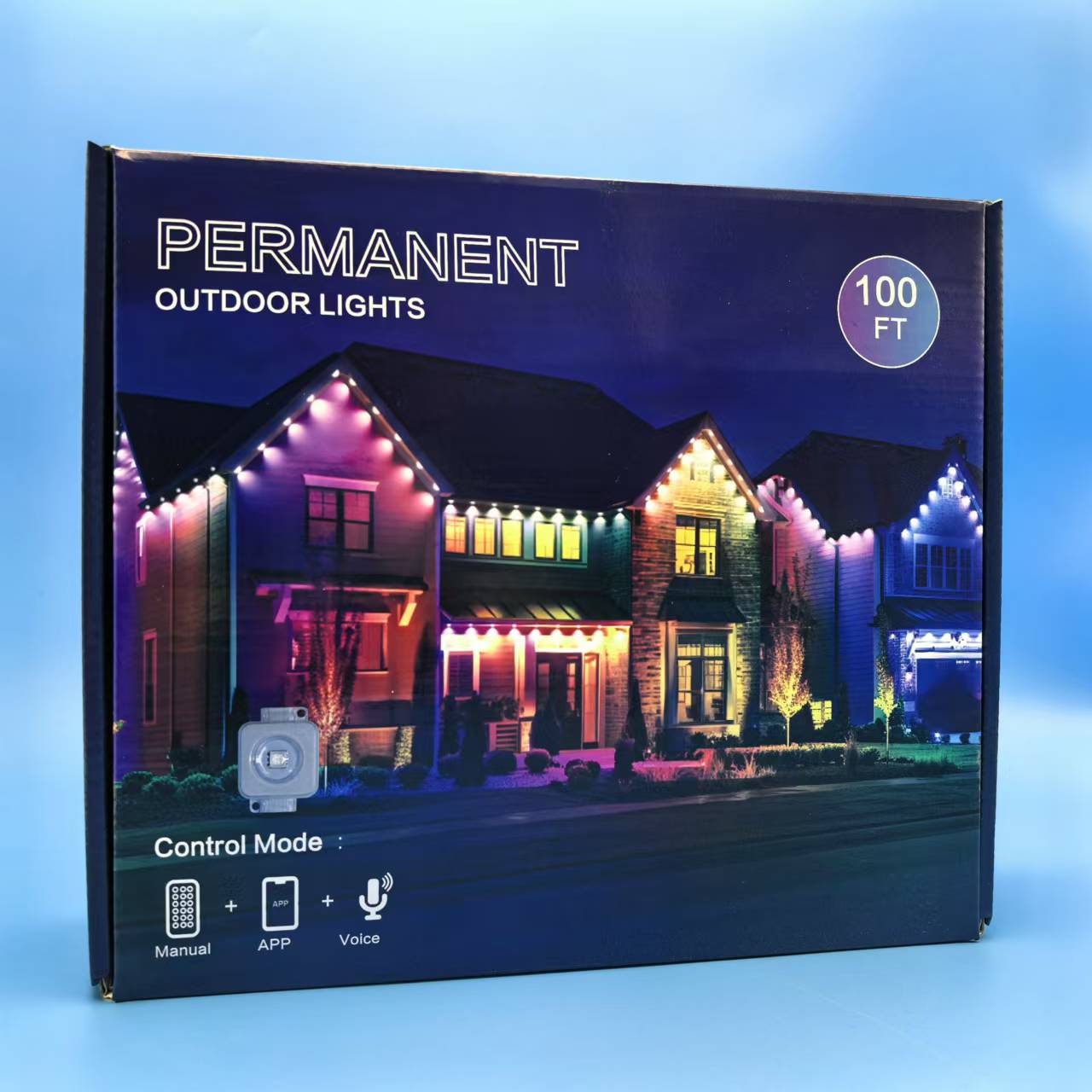 1 Pack Permanent DIY Outdoor Light Controlled by APP/Voice/Remote, RGB Smart Eaves Light, IP67 Waterproof, Suitable for Year-Round Outdoor Lighting on Roofs, Can be Used for Christmas, Holidays, 30 LEDs, 15 Meters, Extendable, Outdoor Waterproof Lights