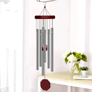 Vintage Metal Rotating Wind Chime, Luxury Premium Tuned Aluminum Tube Wind Bell, Lucky Progress & Success Hanging Ornament, Melodious Sound Home Decor Ideal for Patio, Yard, Balcony, Window & Indoor Outdoor Decoration