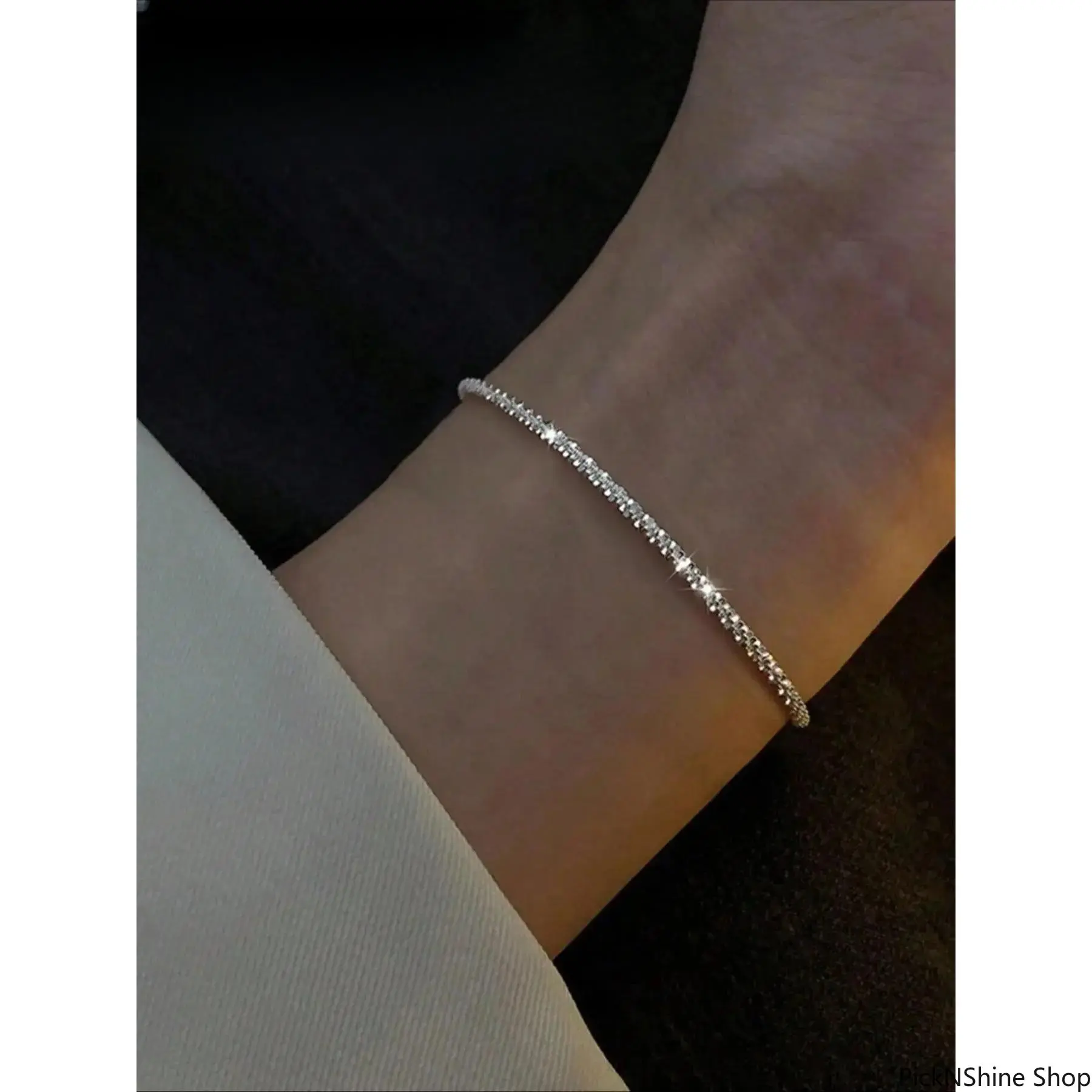 Dainty Star Chain Link Bracelet for Women, Silver Tone Alloy Fairycore Jewelry, Adjustable for Party & Daily Wear, Female, Plastic, Casual Trendy Jewelry, Alloy Plastic, Minimalist Bracelets, Evening