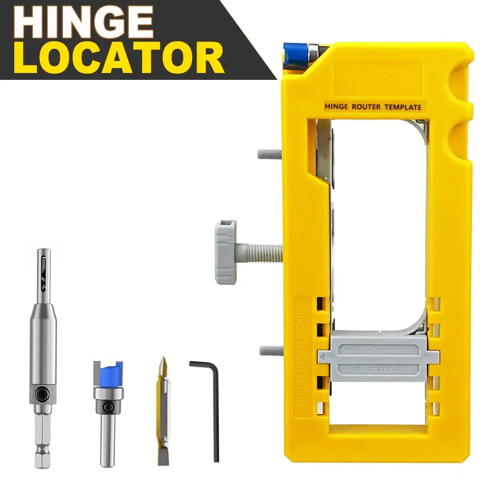 Door Hinge Router Template, Door Hinge Mortise Kit, Installation Set for 7.62-12.70 Cm Long and 0.64-1.97 Cm Thick Doors Versatile Fit