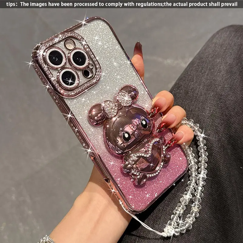 Heartfelt Rabbit Stand Anti-Drop Protective Phone Case Cover, Compatible with iPhone 17 Pro Max, 16 Pro Max, 15, 14, 13, 12, 11, Durable Protection