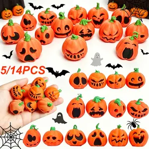 Halloween 3D Printed Pumpkin Ornaments, Cute Creepy Desk Decor, Mini Garden Figurines, Festive Halloween/christmas Decoration, Party Gifts