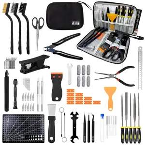 82Pcs 3D Printer Tool Kit With Case For Bambu Lab Creality Anycubic Flashforge FDM Accessories PTFE Cutter Scrapers Files Brushes Drill Tweezers