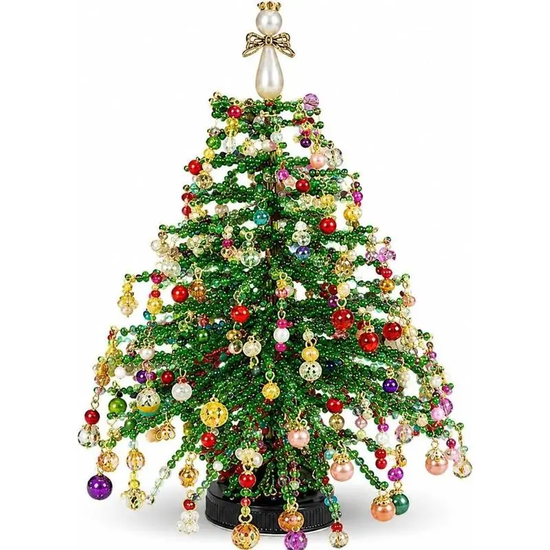 DIY Beaded Christmas Tree Kit, Create Your Own Shiny Holiday Decor, Beading Craft Set, Seasonal Art Tool Kit, Vintage Four-Season Tree Ornament, Adult DIY Gift