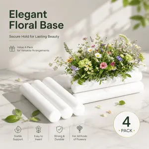 4Pcs Cylindrical Floral Foam Sticks, High-Density Water-Absorbent Floral Sponge With Stable Fixing Performance, Elegant Base to Keep Flowers in Beautiful Shape for Floral Arrangement
