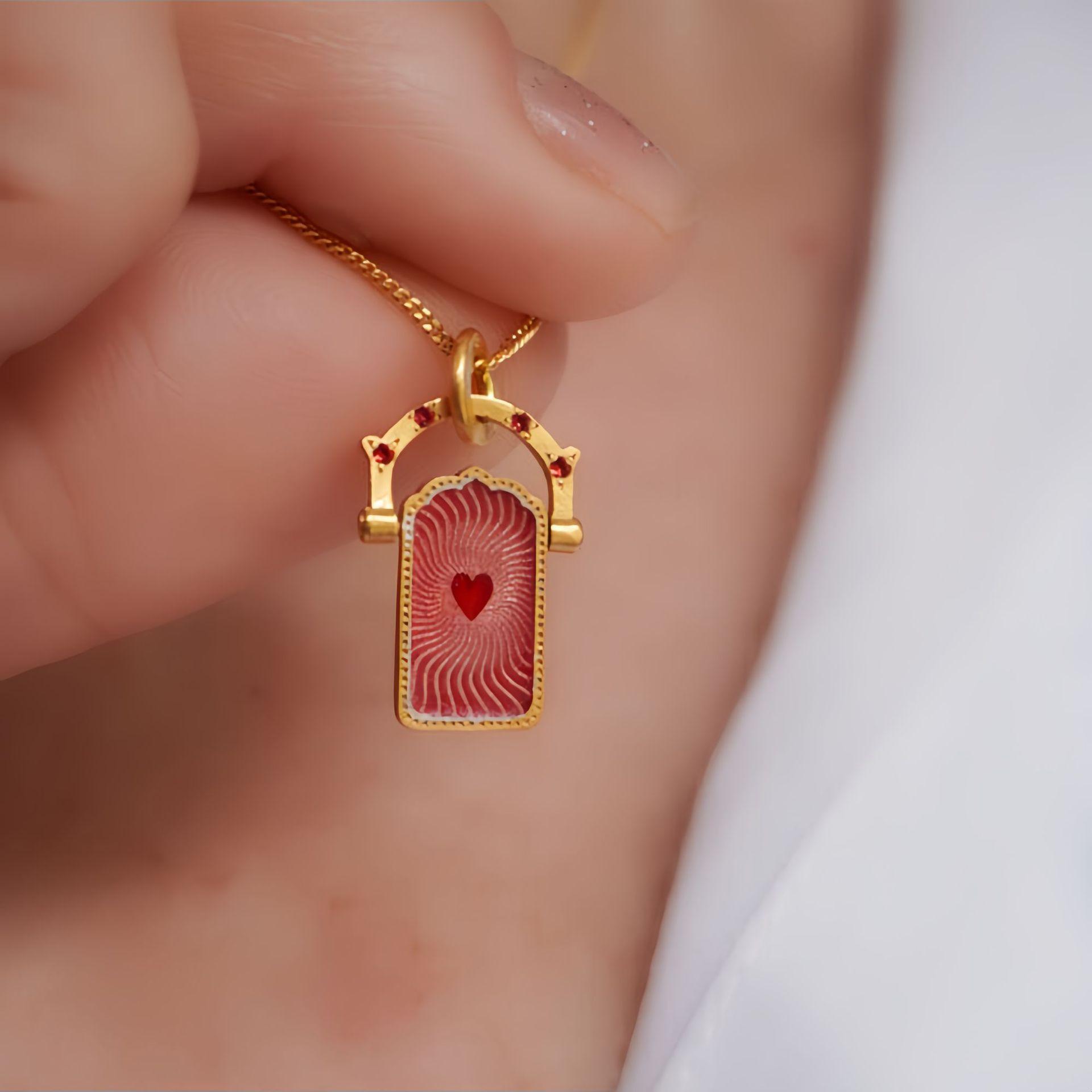 Tarot Shaking Necklace – Guardian Jewelry | Y2K Love Charm Necklace, Titanium Steel Vacuum Furnace, Tarnish-Free Hypoallergenic, High Color Retention, Waterproof Daily Wear, Boho Protection Gift for Her