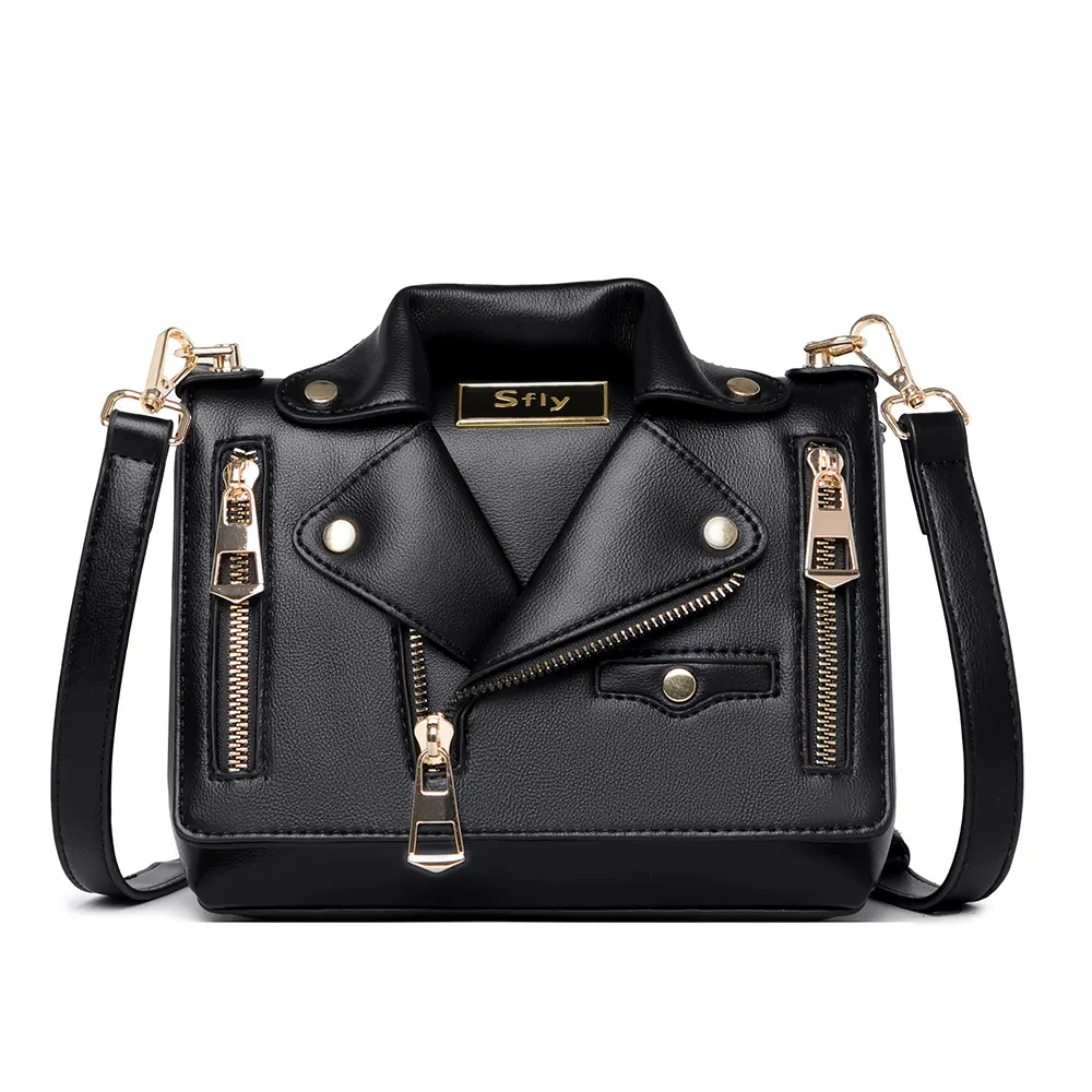 Women's Everyday Crossbody Bag in PU Leather, Novelty Jacket Shape Shoulder Purse and Convertible Evening Clutch with an Adjustable Chain Strap, Fashion Crossbody Pouch, Fashionable Unique Bags, Cute, Casual, Convertible Shoulder Bags, Fashionable Crossbo