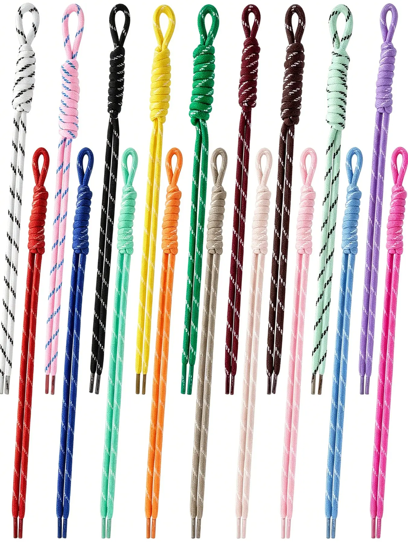 18 Pcs Rope Keychain, Keychain Bag Charms Paracord Rope Keychain Bag CharmBraided Code Charms for Purse Handmade Rope Key Chain Backpack Handbag Decoration Accessories Keychain Bag Pendant