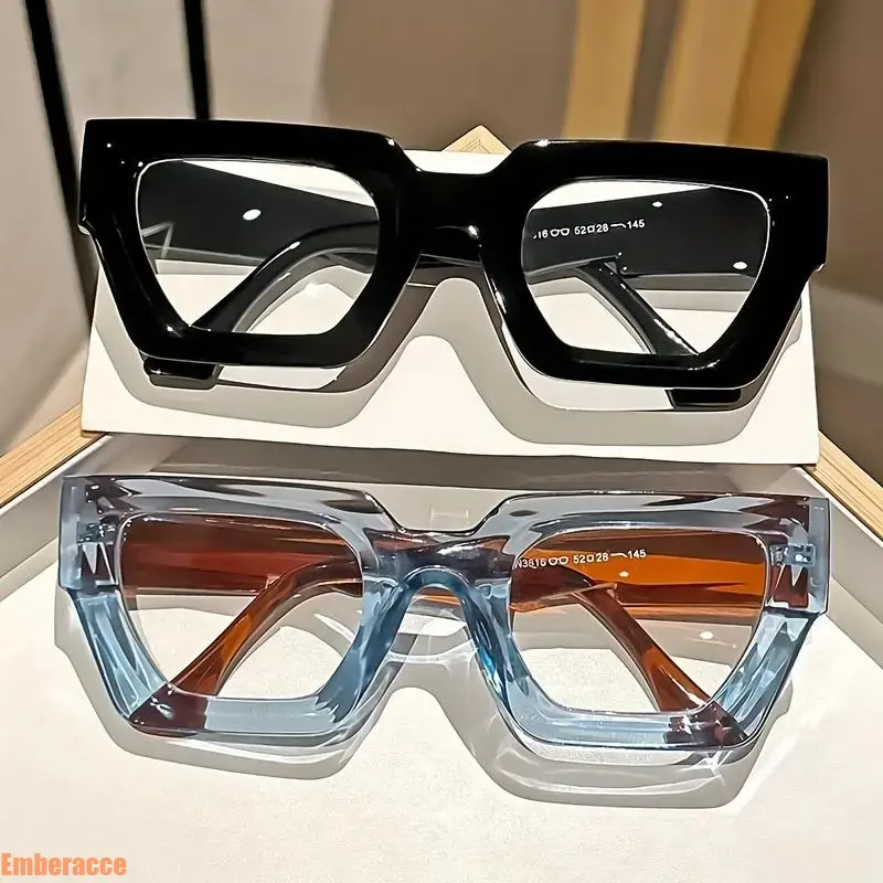 3 Pack Y2K Oversized Leopard Print Blue Light Glasses for Women, Retro Clear Lens Fashion Eyewear with Lightweight Frames, Decorative Computer Glasses for Office, Study, Gaming and Casual Daily Wear