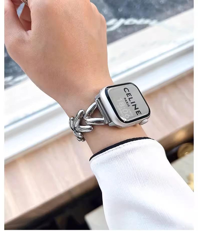 Premium Metal Apple Watch Strap, Luxury Fashion Replacement Band Compatible with Apple Watch Series, High-End Smart Watch Accessory