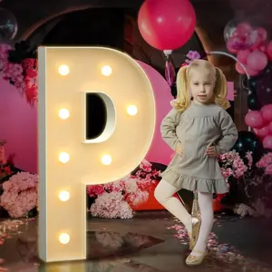 3FT Tall Large Light Up Letter P for Backdrop Big Marry Me Sign Birthday Engagement Party Decorations Pre-Cut Foam Board