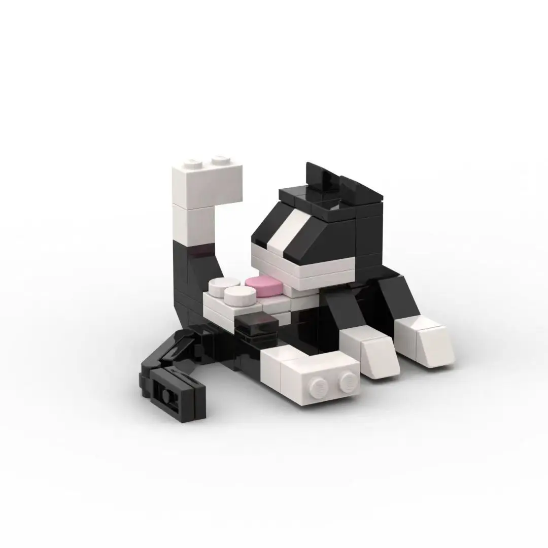 Cow Cat Building Blocks, Kitty Assembly Toy, Small Animal Figurine, Compatible with Lego, Kids' Educational Gift, Unisex