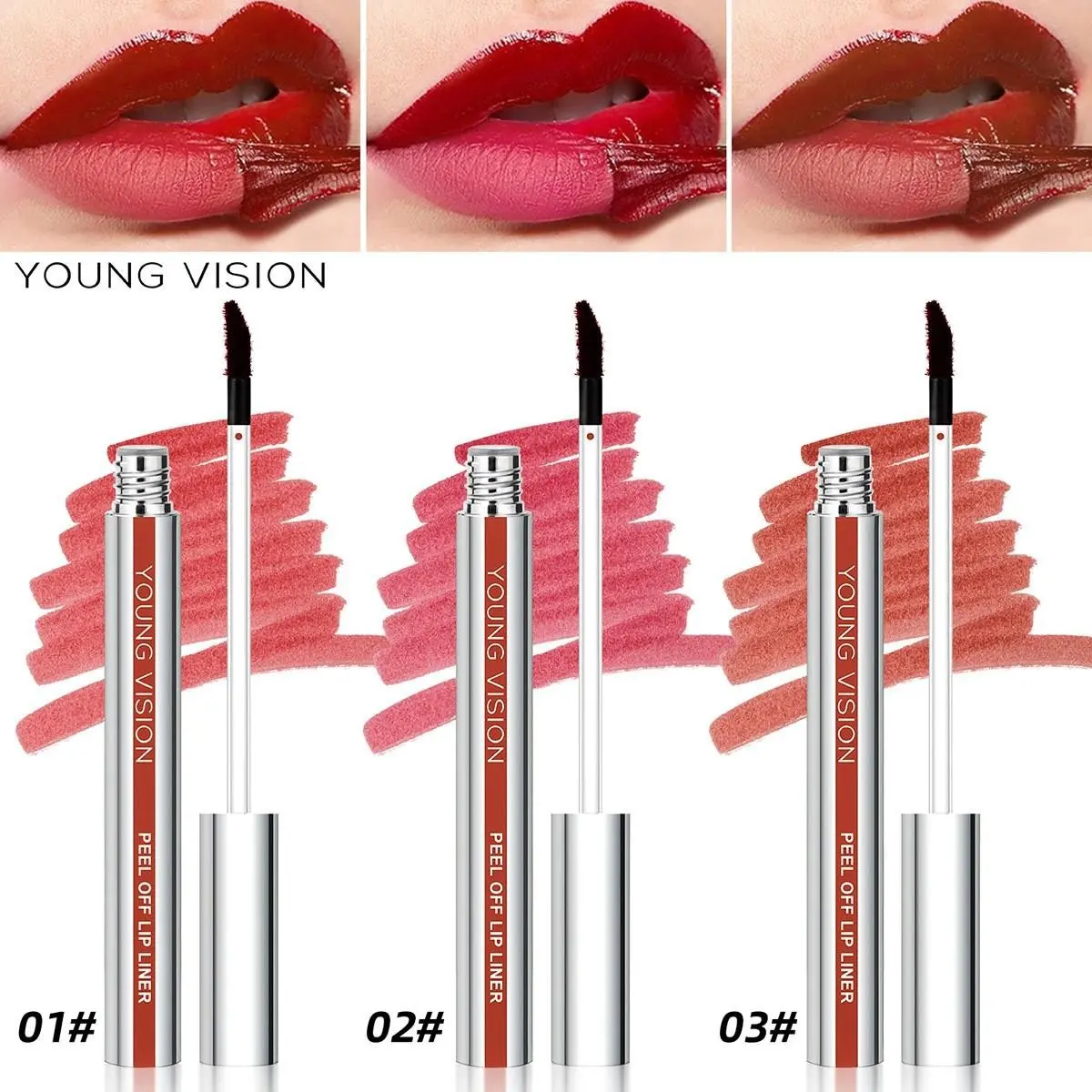 3-Pack Peel-Off Tattoo Lip Gloss, Long-Lasting Waterproof Glossy Lip Stain, Moisturizing, Hydrating & Non-Sticky Lip Tint, Lip Care