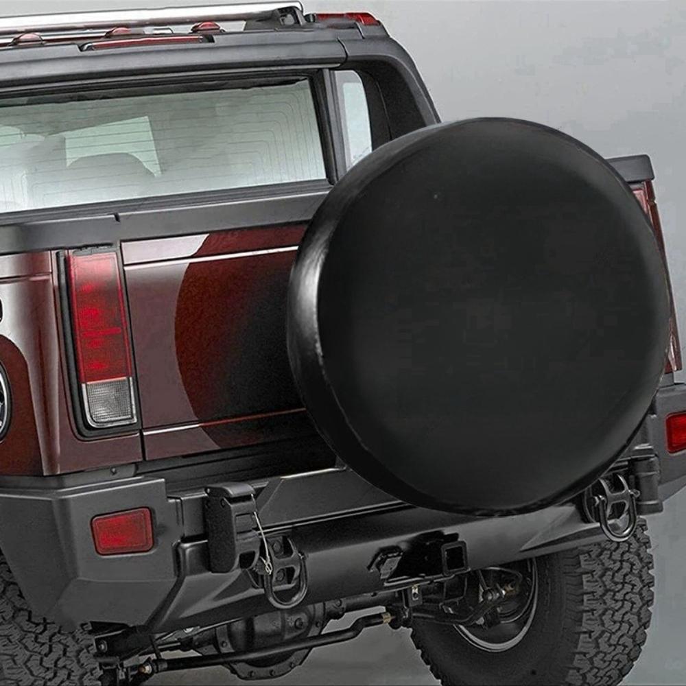 Car spare tire cover, pure black PVC leather SUV truck off-road vehicle RV external tire cover, wheel cover
