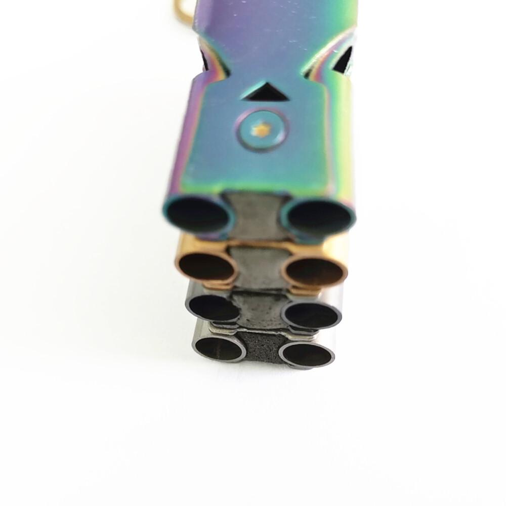 Survival whistle, double-barreled blast whistle Outdoor rescue whistle Stainless steel high-frequency earthquake rescue whistle high decibel