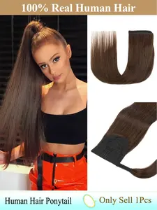Human Hair Ponytail Straight Brazilian Drawstring Ponytail Remy Human Hair for Women 40g 50g 60g  Clip in Hair Extensions