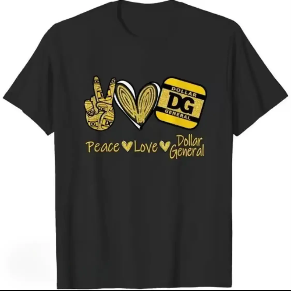 Peace Love Graphic Short Sleeve Tee Casual Everyday Top For Men Women