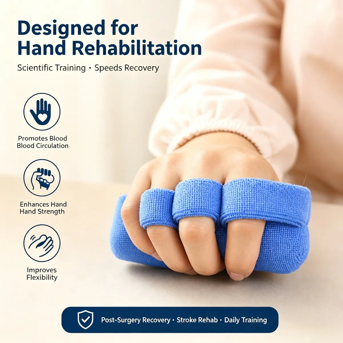 Finger Separation Grip Pad for Stroke Patients, Anti-Adhesion Hand Rehabilitation Tool, Elderly Finger Clenching Aid, Recovery Care Device
