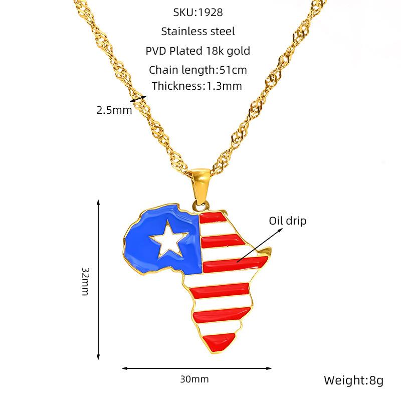 Various Countries Map Pendant Necklace Jewelry, Stainless Steel Necklace
