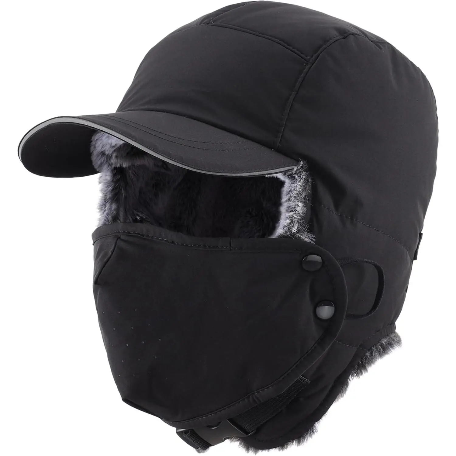 Trapper Hat for Men Women - Faux Fur Winter Hat with Ear Flaps, Water-Resistant Ushanka Skiing Hunting Cap(Gift)