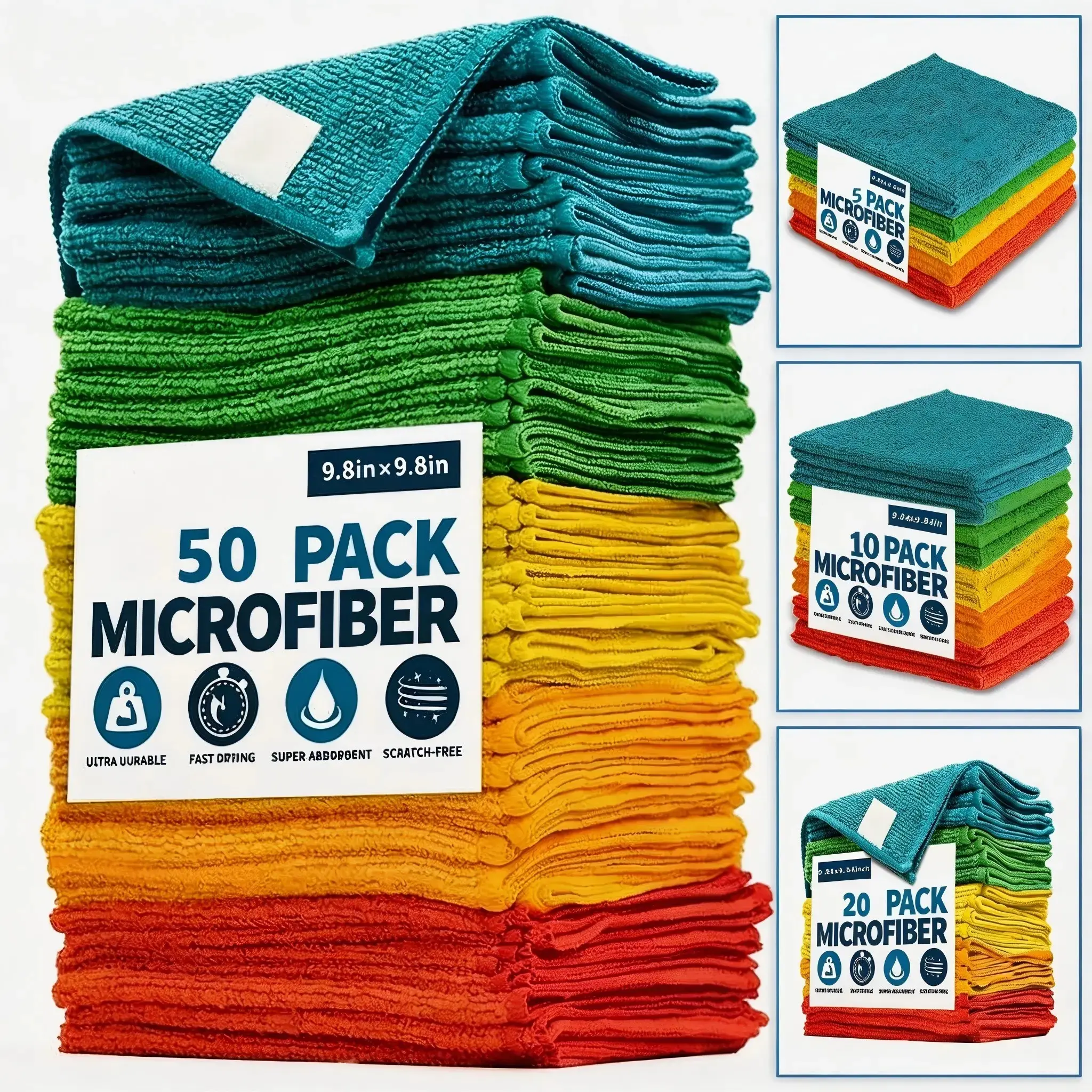 Random Color Multi-Functional Cleaning Towel Set, Reusable Quick-Drying Towel, Multi-Purpose Absorbent, Household Kitchen Bathroom Towel