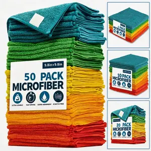 Ultra-Absorbent Quick-Dry Microfiber Cleaning Cloths 5/10/20/50Pcs Scratch Free Soft Cleaning Towels Durable Reusable Towels for Kitchen Bathroom Household Cleaning.