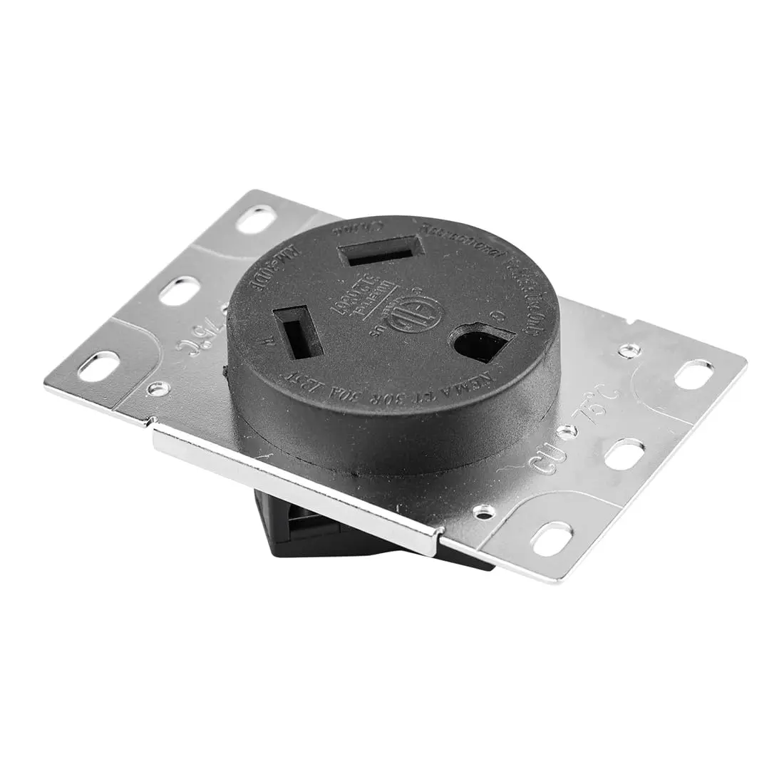 NEMA TT-30R Receptacle – 30 Amp RV Outlet for Campers & Motorhomes | 125V 30 Amp RV Receptacle with ETL-Certified Flush Mount, 3-Prong Grounded Design (UL94 V0)