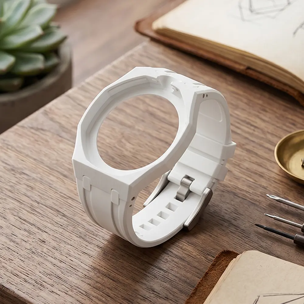 Bioceramic Case Silicone Band for Royal Pop Lepine and Savonnette, Funky Sport Replacement Watch Strap, Soft Silicone Material