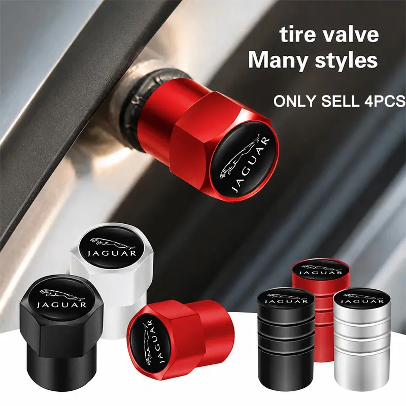 4Pcs Car Wheel Tire Valve Caps Air Stem Covers Dust Prevention Accessories For Jaguar X S F XF XE XJ XK XEL XFL XJL XJ6 XJS XKR XFR F-Type F-Pace E-Pace I-Pace